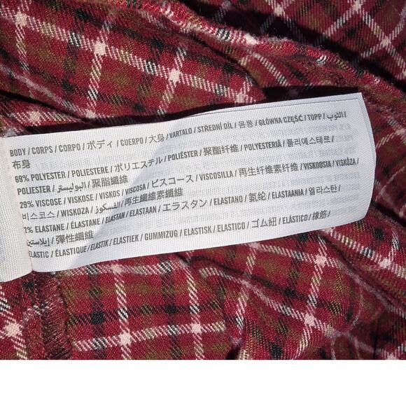 Hollister Burgundy Plaid Ruffle Hem Dress – Size M - Picture 8 of 15